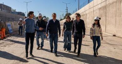 CASCALLARES Y KATOPODIS RECORRIERON LA OBRA DEL VIADUCTO DE LA ROTONDA LOS PINOS, QUE SE ENCUENTRA EN SU ETAPA FINAL